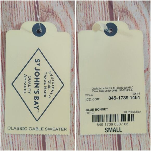 St. John's Bay Crew Neck Long Sleeve Cable Knit Pullover Sweater sz S - Picture 10 of 10